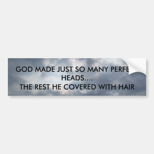 GOD MADE JUST SO MANY PERFECT HEADS..... BUMPER STICKER (Front)