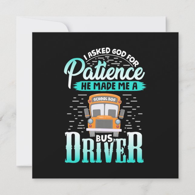 God Made Me A Bus Driver Invitation (Front)