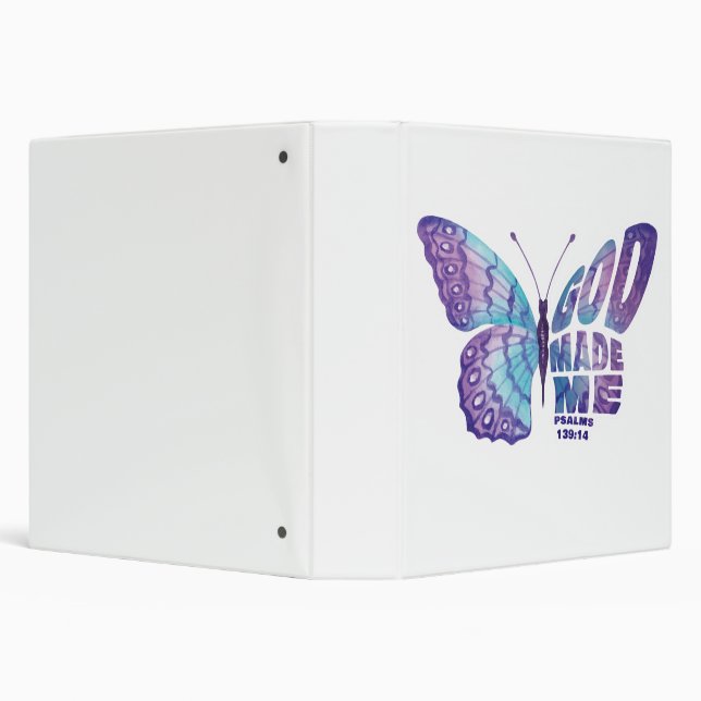 GOD Made Me Psalms 139:14 Women & Girls Christian 3 Ring Binder (Background)