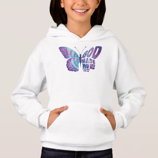 GOD Made Me Psalms 139:14 Women & Girls Christian Hoodie (Front)