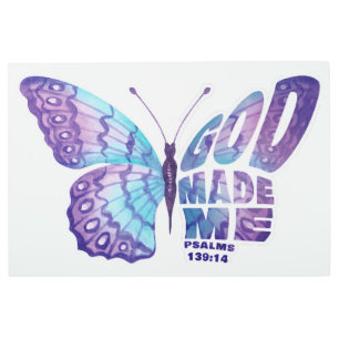 GOD Made Me Psalms 139:14 Women & Girls Christian Metal Print