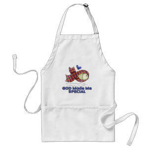 God Made Me Special Autism Fish Symbol Adult Apron