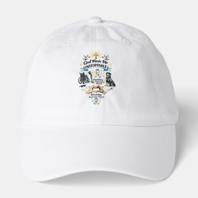 God Made Me Unstoppable – Disability Awareness Mon Hat (Front)