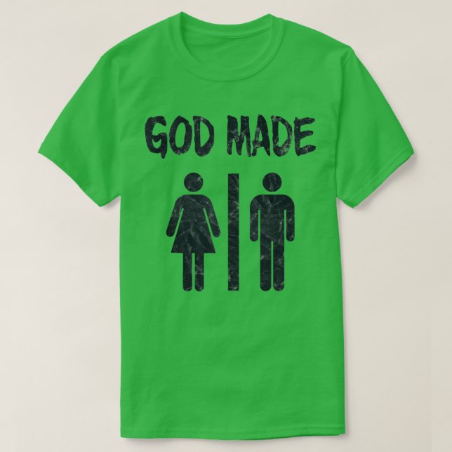 God Made Men Women Funny Christian Tank Top  (Design Front)