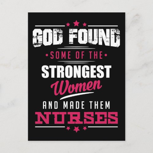 God Made Nurses Hilarious Profession Design Postcard