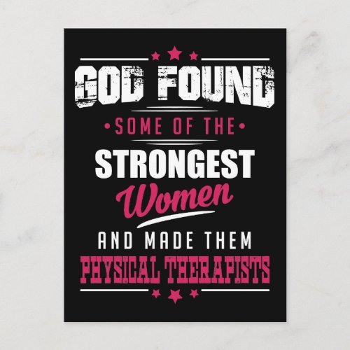 God Made Physical Therapists Hilarious Profession Postcard