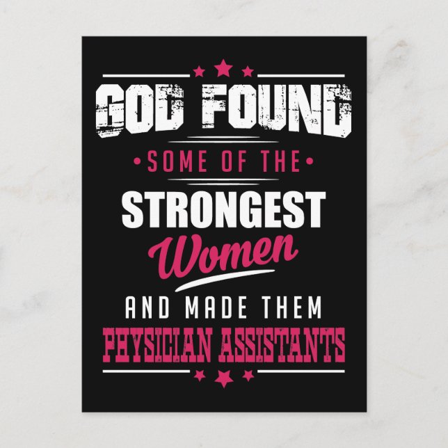 God Made Physician Assistants Hilarious Profession Postcard (Front)