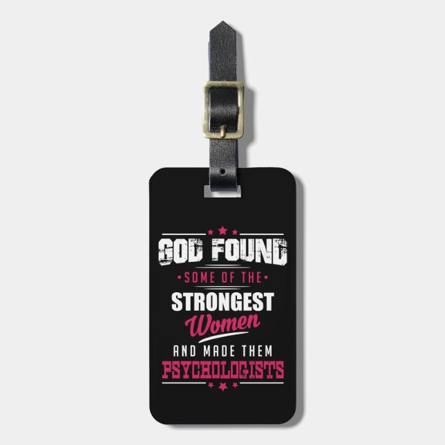 God Made Psychologists Hilarious Profession Design Luggage Tag (Front Vertical)