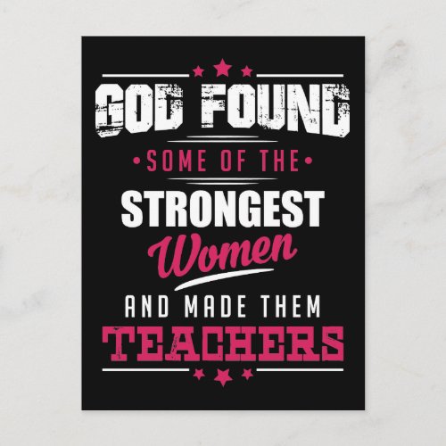 God Made Teachers Hilarious Profession Design Postcard