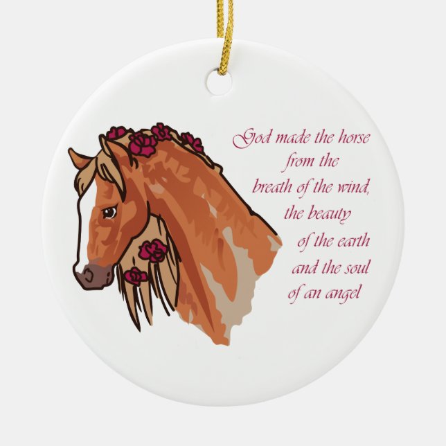 God Made the Horse Ceramic Ornament (Front)