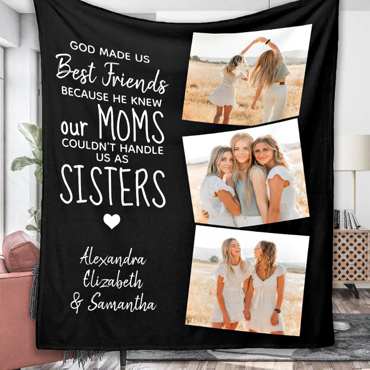 God Made Us Best Friends Custom Friendship Photo Fleece Blanket Zazzle