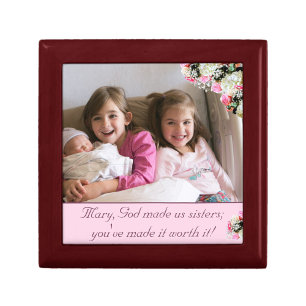 God Made Us Sisters Customizable Photo Gift Box
