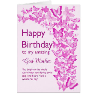 God Mother Birthday Butterflies Cards