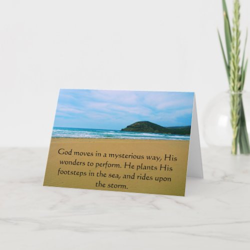 God moves in a mysterious way QUOTATION Card