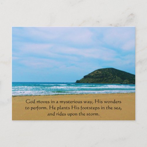 God moves in a mysterious way QUOTATION Postcard