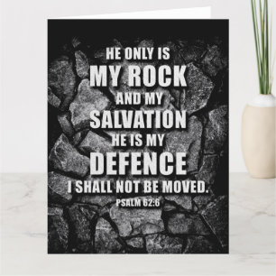 GOD My Rock & Salvation – Christian Faith Verse Letterpress Thank You Card