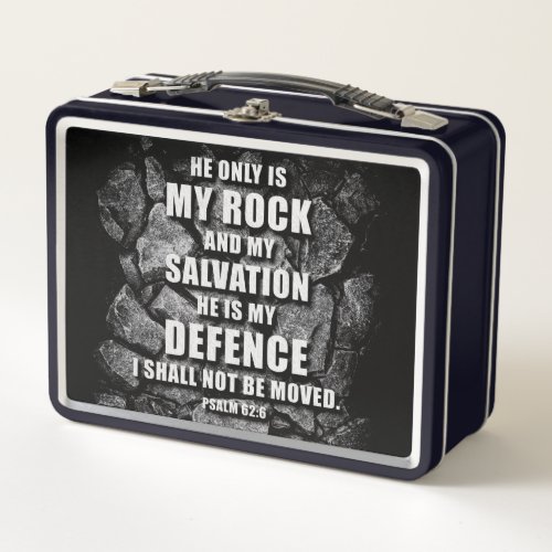 GOD My Rock  Salvation  Christian Faith Verse   Metal Lunch Box