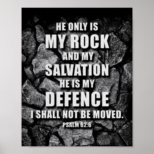 GOD My Rock  Salvation  Christian Faith Verse   Poster