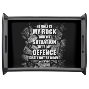 GOD My Rock & Salvation – Christian Faith Verse Serving Tray