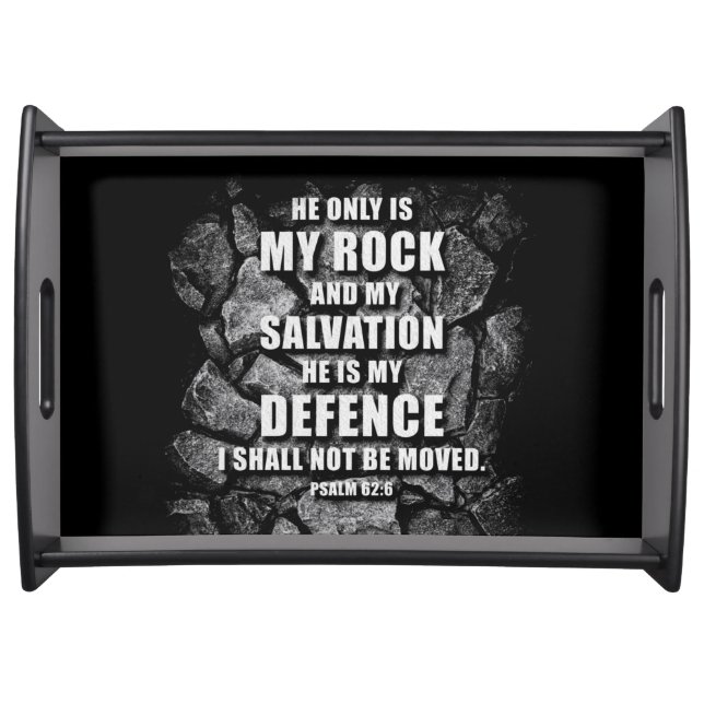 GOD My Rock & Salvation – Christian Faith Verse Serving Tray (Front)