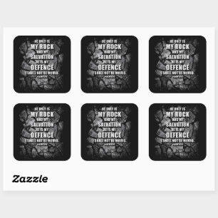 GOD My Rock & Salvation – Christian Faith Verse Square Sticker