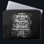 GOD My Rock & Salvation – Christian Faith Verse  T Laptop Sleeve<br><div class="desc">Faith-based Christian Bible verse quote from Psalms 62:6, “He only is my rock and my salvation: he is my defence; I shall not be moved.” Featuring monotone black and white rocks and stones spiritual religious graphic design. Spread good news God and the Gospel for youth, teens, men, and women. Great...</div>