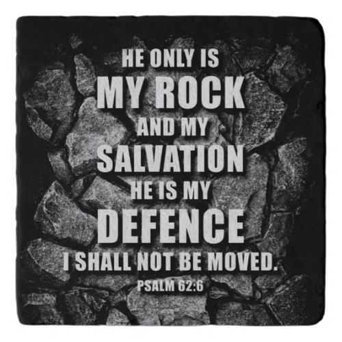GOD My Rock  Salvation  Christian Faith Verse   Trivet