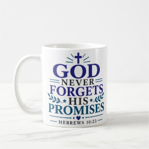 God Never Forgets His Promises Botanical Scripture Coffee Mug