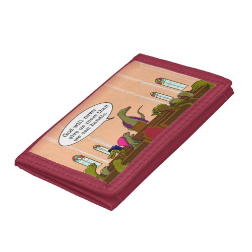 God Never Giives More Than We Can Handle Dinosaur Trifold Wallet