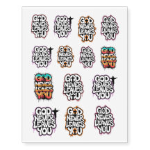 "God Never Leaves You" Christian Temporary Tattoos