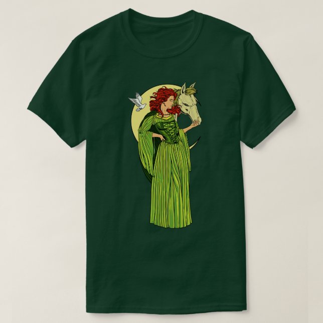 God of Celtic mythology Rhiannon T-Shirt (Design Front)