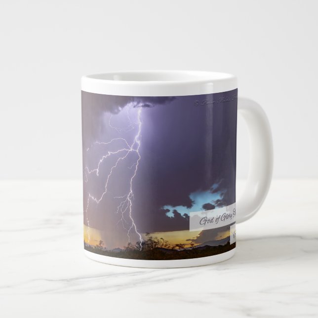 God of Glory Thunders Psalm 105:39 KJV Giant Coffee Mug (Front Right)