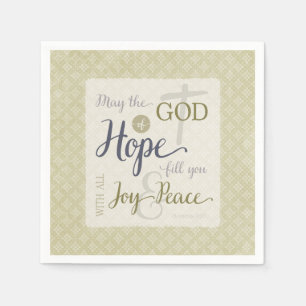 God of Hope Fill You with Joy & Peace Paper Napkins