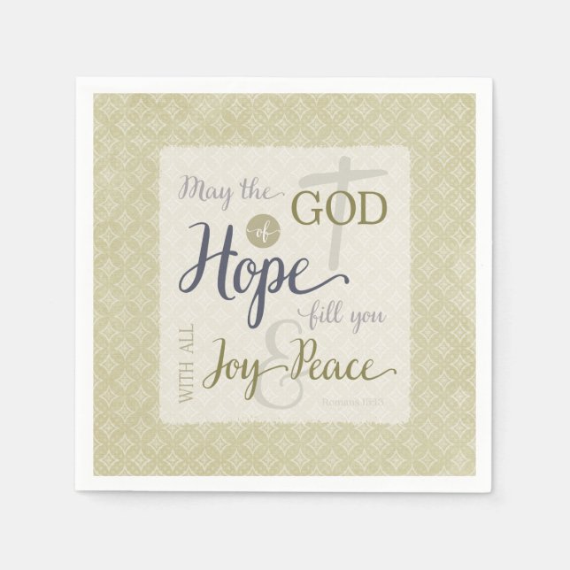 God of Hope Fill You with Joy & Peace Paper Napkins (Front)