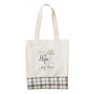 God of Hope Fill You with Joy & Peace Zazzle HEART Tote Bag