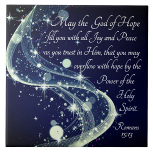 God of Hope, Romans 15:13 Bible Verse, Christmas Ceramic Tile