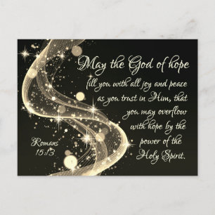God of Hope, Romans 15:13 Bible Verse, Christmas Holiday Postcard