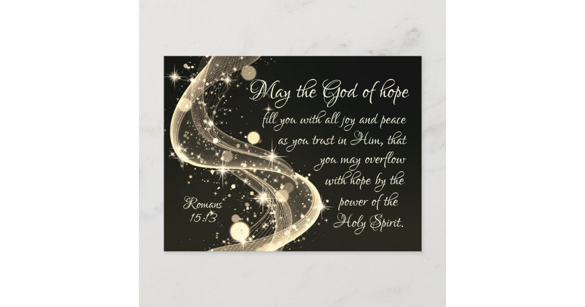 God Of Hope Romans 15 13 Bible Verse Christmas Holiday Postcard Zazzle Com