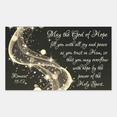 God of Hope Romans 1513 Bible Verse Christmas Rectangular Sticker