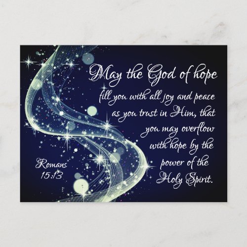 God of Hope Romans 1513 Bible Verse Postcard