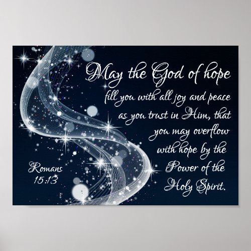 God of Hope Romans 1513 Bible Verse Poster