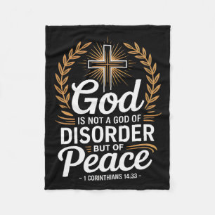 God Of Peace 1 Corinthians 14_33 Christian Cross  Fleece Blanket
