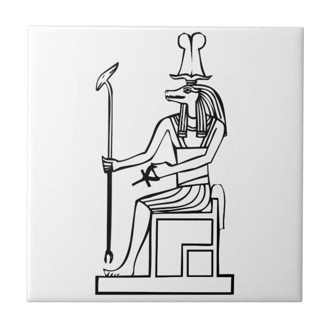 God of water, Egyptian hieroglyph Tile (Front)