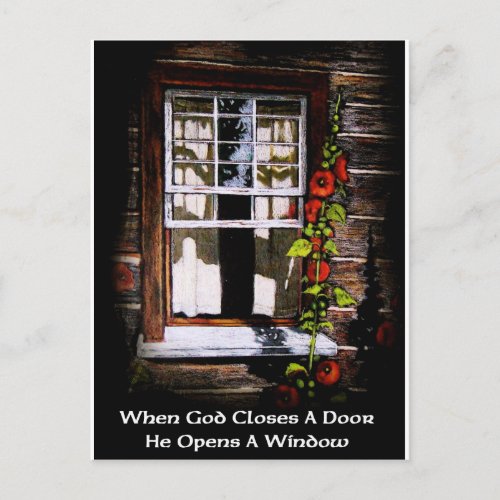 GOD OPENS A WINDOW  FINE ART POSTCARD