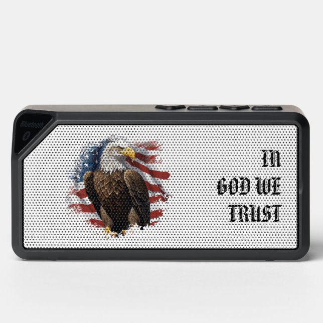 *~* GOD Patriotic AP27 American Flag Bald Eagle Bluetooth Speaker (Front)