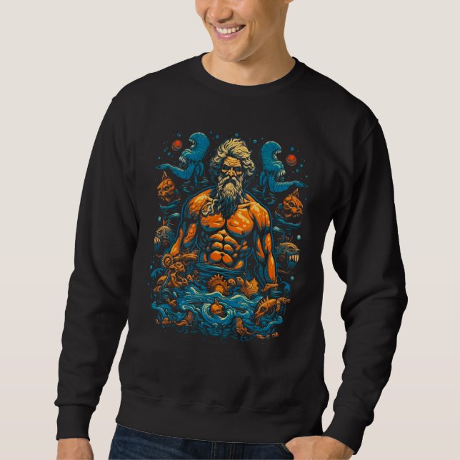 God Poseidon Greek Mythology Neptune Sweatshirt (Front)