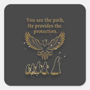 God protection square sticker