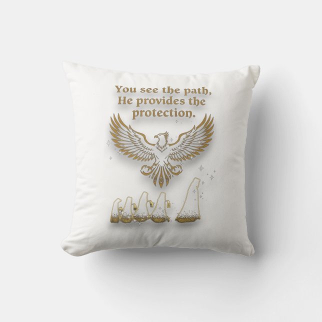 God protection throw pillow (Front)