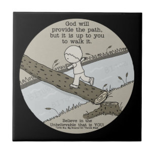 God Provides a Path Ceramic Tile