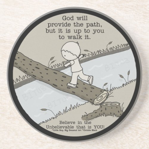 God Provides a Path Sandstone Coaster